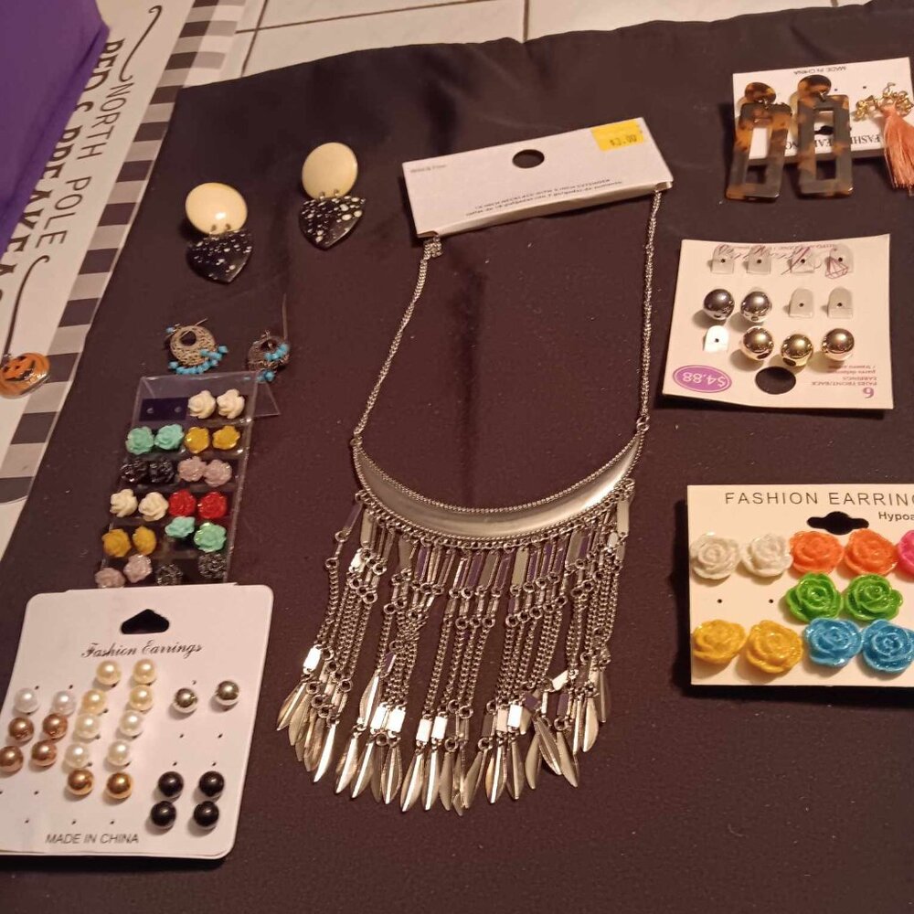 odds and ends jewelry earrings and necklace